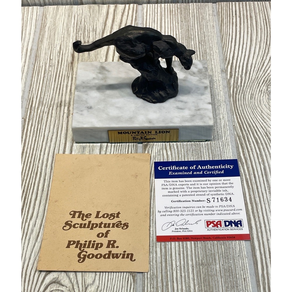 Philip R Goodwin Mountain Lion Limited Edition Sculpture Marble Base PSA DNA COA